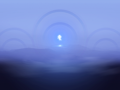 MYST AND FOG blue circles clean design fog geometry minimal mountains myst rune sacred sign symbol