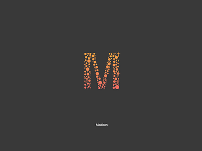 M bubble letter m typography