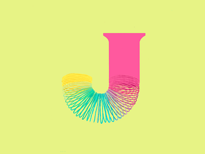 Juguete. #36daysoftype 36 days of type colorful fun juguete letter j slinky toy typogaphy