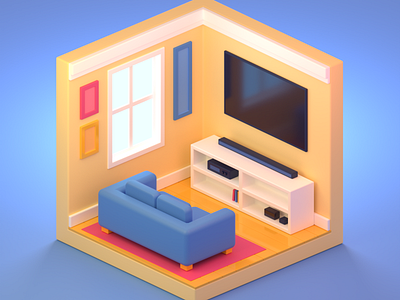 Isometric Living Room