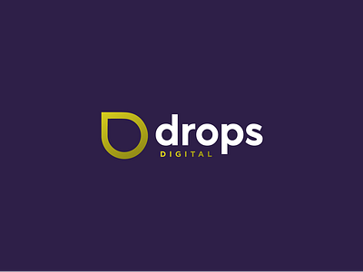 Drops Digital logo branding clean design flat lettering logo type typography vector