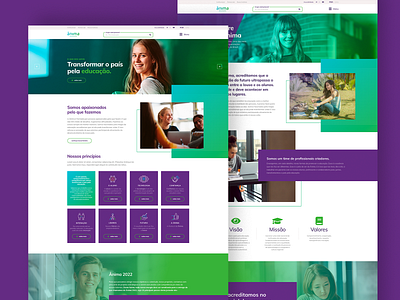 Website Ânima Educação app art branding clean design flat icon illustration interface landingpage lettering minimal mobile type ui ux vector web webdesign website