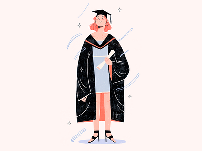 I Graduated! character design digital illustration editorial illustration graduation graduation illustration illustration illustration art illustrator texture