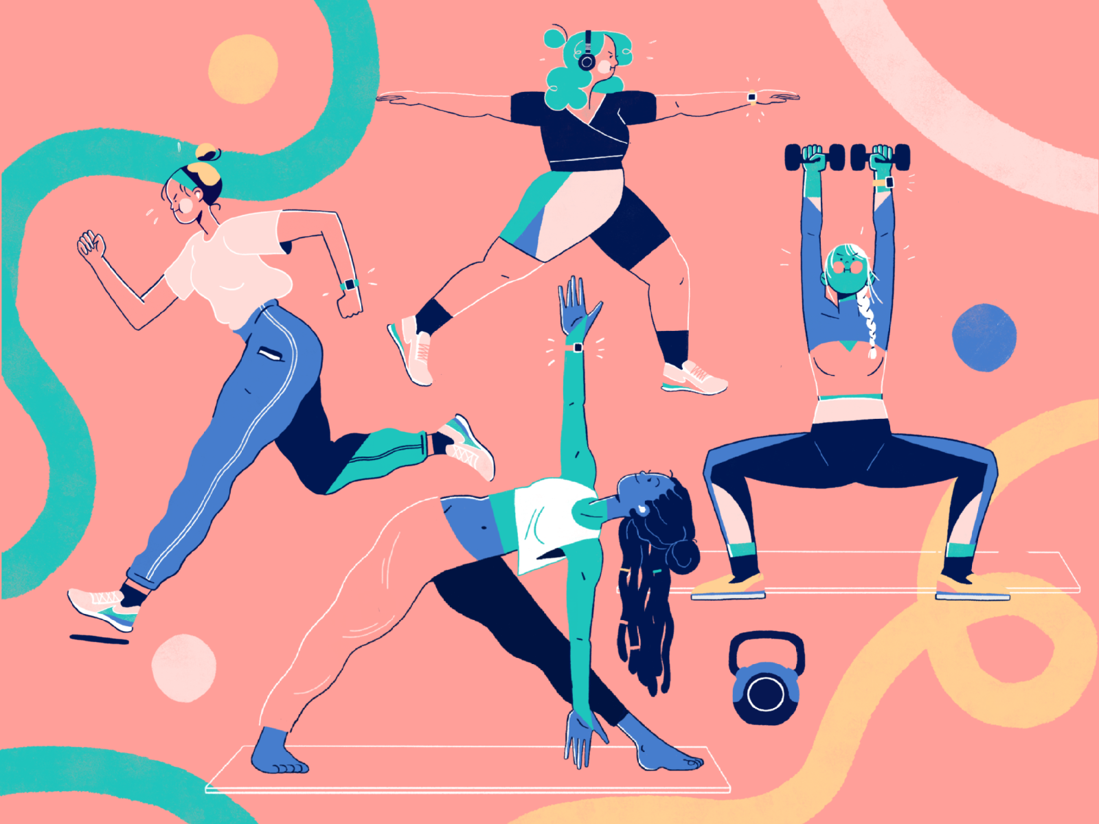 Home Workout Girls by Lydia Hill on Dribbble