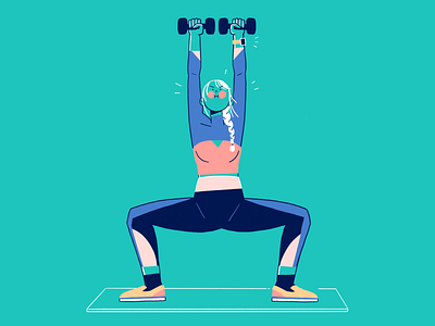 Home Dumbell Workout character design dumbell gym gymwear home workout illustration tech illustration weight lifting