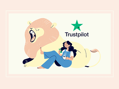 Trustpilot Illustrated Brand Identity brand identity character design digital illustration editorial illustration illustrated brand illustration illustrator lion trustpilot
