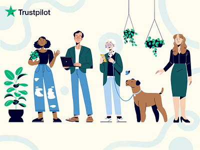 Trustpilot Character Designs branding character design design digital illustration editorial illustration illustration tech illustration trustpilot