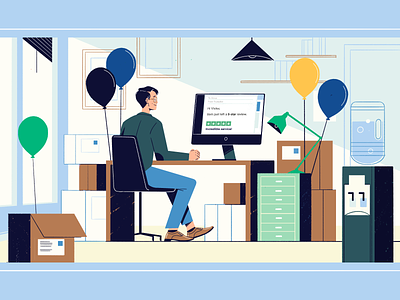 Trustpilot Desk Scene animation animation assets branding character design digital illustration editorial illustration illustration illustration art illustrator trustpilot