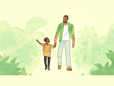 Father and Son Character Designs and Art Test advertising animationfather and son character design character designs digital illustration fatherly illustration illustrator