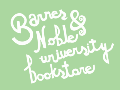 Barnes and Noble hand lettering typography