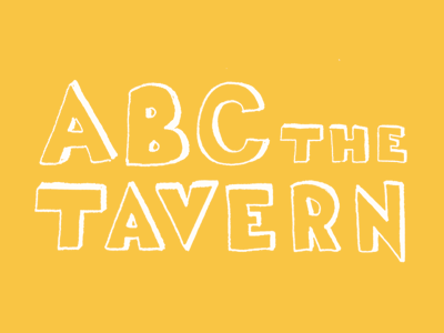 ABC the Tavern hand lettering typography