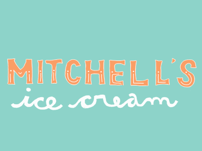 Mitchell's ice cream hand lettering typography