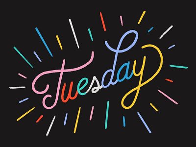 Tuesday color colorful design hand lettering illustration lettering pattern texture tuesday typography