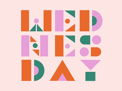 Wednesday color colorful design geometric illustration lettering pattern typography wednesday
