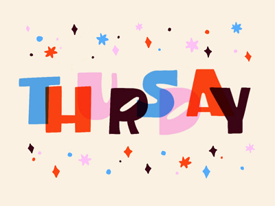 Thursday 1 color colorful design illustration lettering midcentury thursday typography
