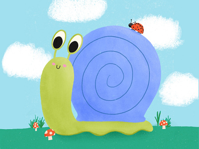 Snail buddy animal bug character character concept childrens book illustration childrens illustration cute cute bug illustration snail