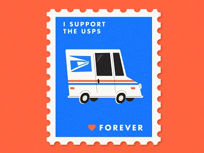 Support the USPS design illustration post office stamp usps