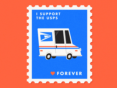 Support the USPS design illustration post office stamp usps