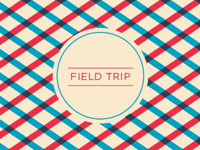 Field Trip poster 1 blue checker field trip gig poster pattern poster red