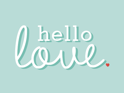 hello love blue heart hello hello love love mint typography