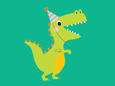 Dinosaur Party - TRex birthday childrens book illustration cute dinosaur dinosaur graphic design illustration trex vector illustration