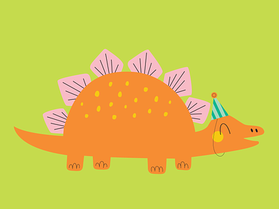 Dinosaur Party - Stegosaurus birthday childrens book illustration cute dinosaur dinosaur illustration stegosaurus vector illustration