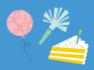 Party Time! balloon birthday birthday cake birthday party cake graphic design illustration party party goods vector vector illustration