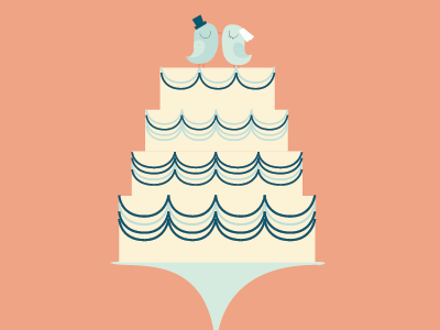 Birdie wedding cake illustration wedding wedding cake
