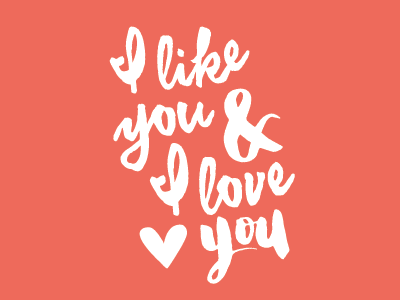 All kinds of lovey lettering love parks and rec quote script typography valentines day