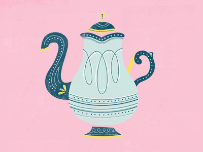 Teapot 2 coffee cute girly illustration kettle linework tea teakettle teapot