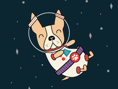 Space Pup animal astronaut cute dog french bulldog illustration nasa space