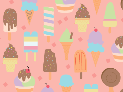 Ice cream pattern by Katie Daugherty on Dribbble
