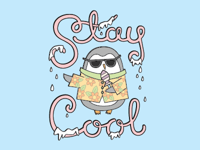 Stay Cool cool ice icecream illustration penguin snow stay stay cool summer winter