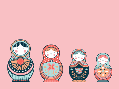 Matryoshka dolls dolls illustration matryoshka doll pattern pink stacking dolls