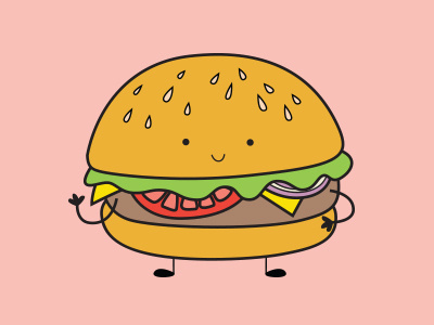 Cheeseburger buddy cheeseburger cute cute food food illustration