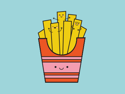 Fry Buddy cute food food fries illustration