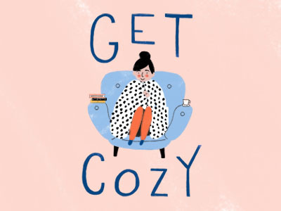 Me this weekend cozy get cozy girl illustration lettering so cold winter