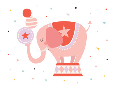 Circus elephant animal illustration childrens illustration circus cute animal elephant illustration