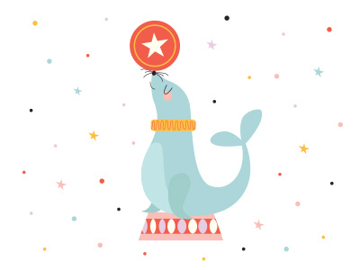 Circus Seal animal illustration childrens illustration circus cute animal illustration seal