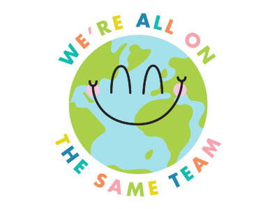 We're all on the same team! color palette cute earth earth day illustration