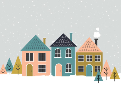 Houses christmas cozy holiday house houses snow winter