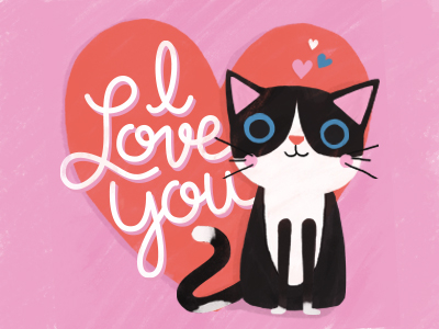 Valentine kitty by Katie Daugherty on Dribbble