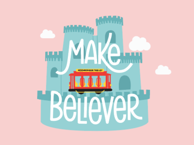 Make Believer pittsburgh trolly lettering illustration mr rogers
