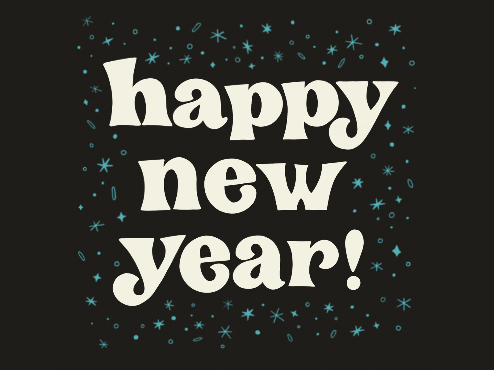 Happy New Year! gif gif animation hand lettering holiday illustration lettering new year stars typography