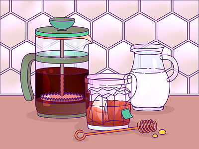Coftea coffee design glass illustration tea vector