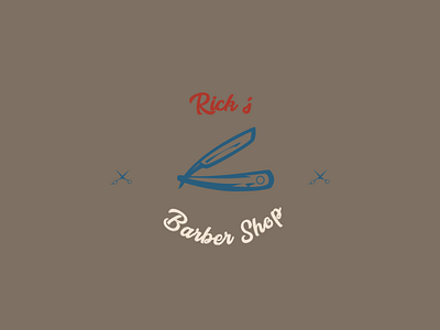 Ricks barber shop awesome branding custom design dribbble illustration logo typography vector