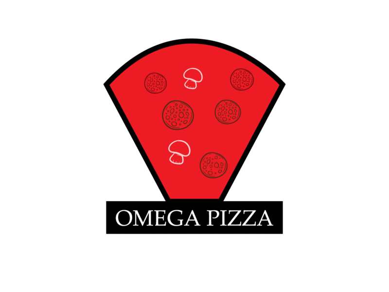 Pizza Omega awesome branding custom design dribbble food icon illustration logo pizza typography vector