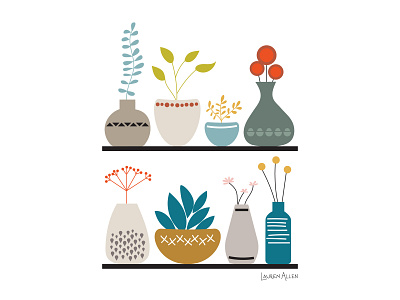 Houseplants adobe illustrator flowers houseplants illustration plants succulent vases vector