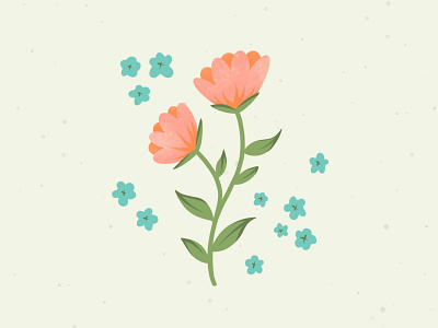 Flowers flowers illustration ipad pro procreate texture