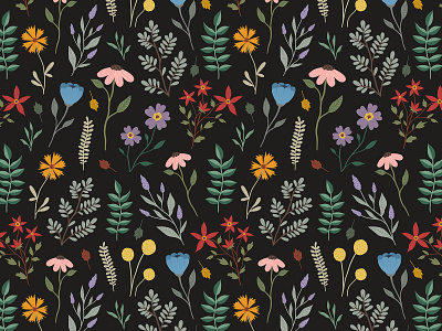 Botanical Pattern - Dark